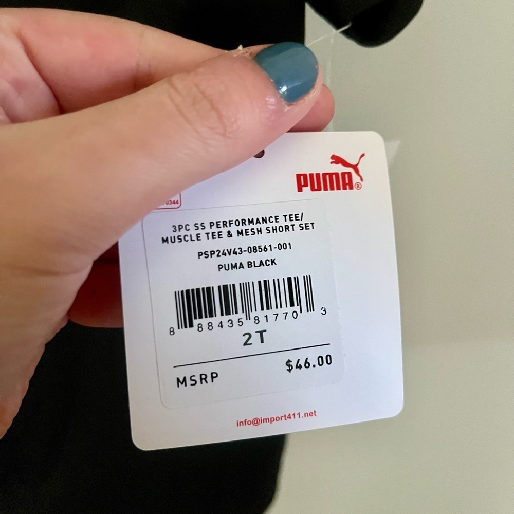 Puma Boys 2T Bundle of Two - Tank Top and Black T-Shirt NWT - Picture 6 of 7